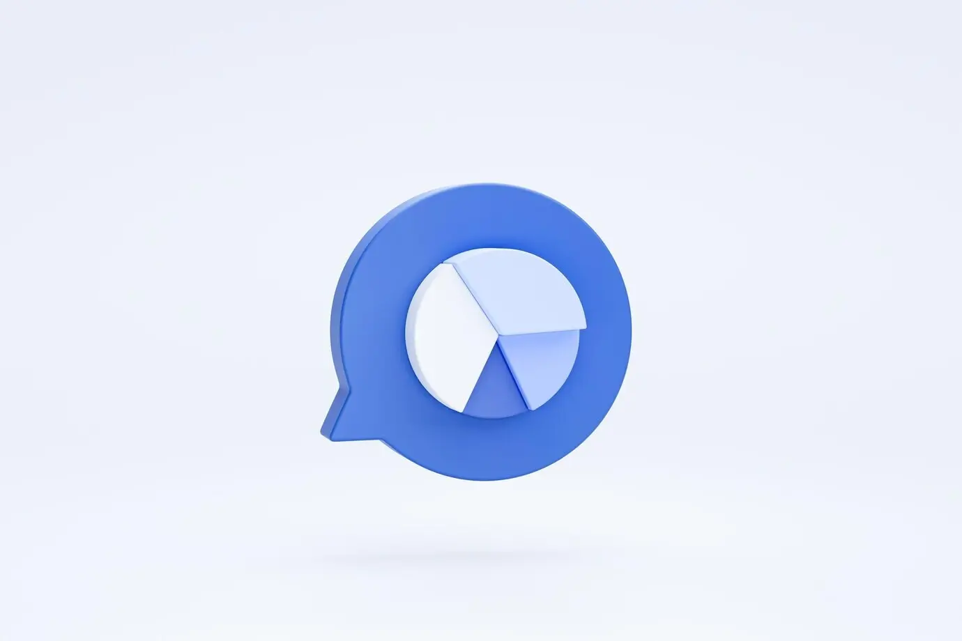 3D-Rendering eines Zeichen- oder Symbol-Icons: Tortendiagramm/Diagramm, Finanzanalyse, Bericht